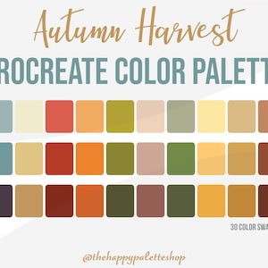 Autumn Harvest | Fall Procreate Color Palette | Lettering | Digital Art | Scenery Palette | iPad Procreate | Warm Colors | Thanksgiving