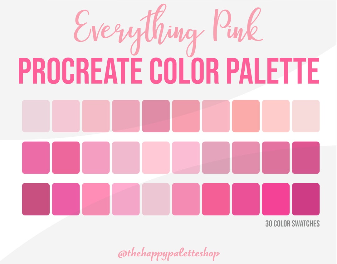 Everything Pink Procreate Color Palette Lettering Digital Art