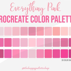 Everything Pink Procreate Color Palette | Lettering | Digital Art | Illustration | Social Media Content Creation | iPad Procreate