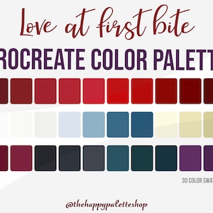 Vampire Procreate Color Palette | iPad Lettering | Digital Art | Halloween Color Palette | iPad Procreate | Goth Color Palette | Red Palette