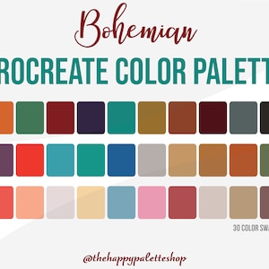 Boho Fall Procreate Palette de couleurs | Lettrage | Art numérique | Illustration | Création de contenu de médias sociaux | iPad Procréer | Bohème