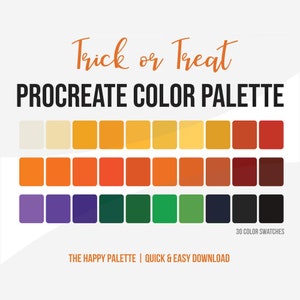 Trick or Treat Procreate Palette | Halloween Color Palette | Lettering | Digital Art | iPad Procreate | Fall Color Palette | Orange Palette
