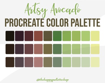 Green Procreate Color Palette | Lettering | Digital Art | iPad Procreate Tools | Trendy Color Palette | Aesthetic Procreate Color Palette