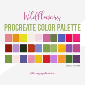 Wildflower Procreate Palette | Spring Color Palette | Lettering | Digital Art | iPad Procreate | Floral Procreate Palette | Scenery Palette