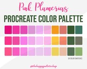 Plumeria Flower Procreate Palette | Spring Palette | Lettering | Digital Art | iPad Procreate | Floral Palette | Pink Procreate Palette