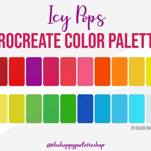 Icy Pops Summer Procreate Color Palette | Lettering | Digital Art | Illustration | Social Media Content Creation | iPad Procreate
