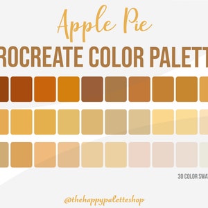 Palette de couleurs Procreate jaune | Lettrage | Art numérique | Illustration numérique | Palette de procréation dorée | Palette de couleurs de procréation d&#39;automne