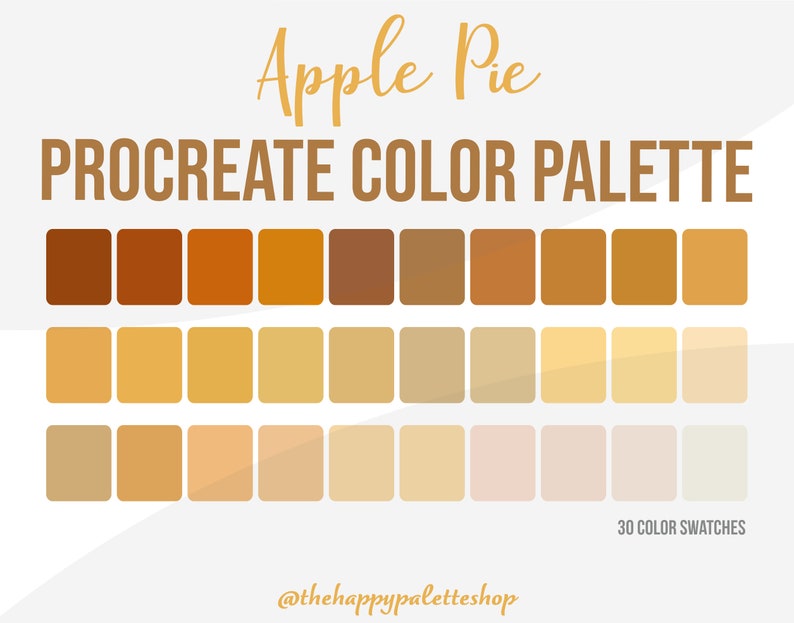 Warm Gold Procreate Color Palette Lettering Digital Art Etsy