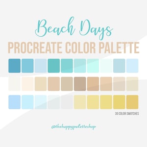 Beach Procreate Palette | Lettering | Digital Art | iPad Procreate | Ocean Color Palette | Blue Color Palette | Summer Procreate Palette