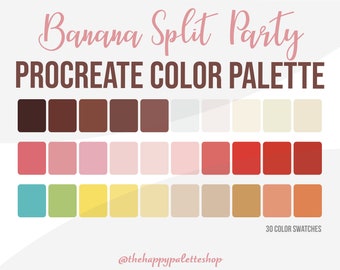 Retro Procreate Color Palette | iPad Lettering | Digital Art | iPad Procreate Swatches | Cute Color Palette | Summer Procreate Color Palette