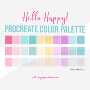 Cute Procreate Color Palette | Lettering | Digital Art | Digital Illustration | iPad Procreate | Procreate Swatches | Happy Color Palette