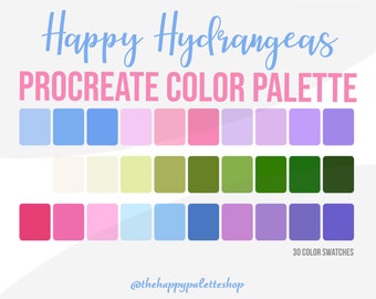 Flower Procreate Color Palette For iPad Digital Art | Purple Procreate Color Palette | Blue Procreate Swatches | Floral Procreate Swatches