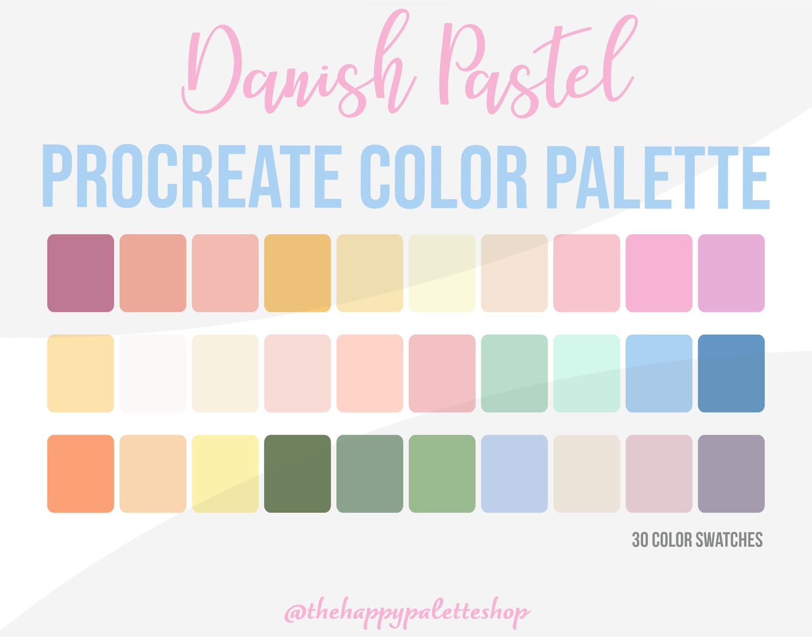 Danish Pastel Procreate Color Palette Lettering Digital Art Procreate