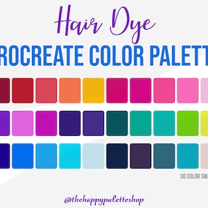 Procreate Hair Color Palette | Rainbow Palette | Digital Art | iPad Procreate | Procreate Character Art | Vibrant & Bold Color Palette
