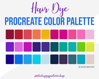 Procreate Hair Color Palette | Rainbow Palette | Digital Art | iPad Procreate | Procreate Character Art | Vibrant & Bold Color Palette