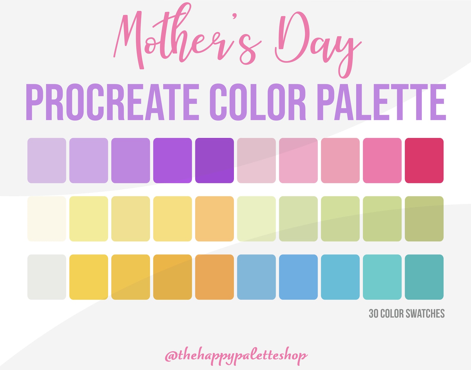 Mother's Day Procreate Color Palette | Lettering | Digital Art | iPad ...