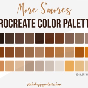 S&#39;mores Warm Procreate Color Palette | Lettering | Digital Art | Illustration | iPad Procreate Tools | iPad Procreate | Procreate Swatches