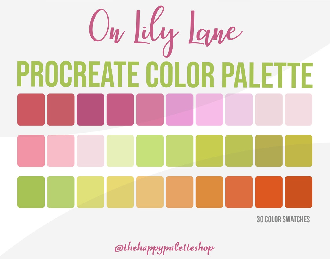 Floral Procreate Color Palette iPad Lettering Digital Art Flower Color ...