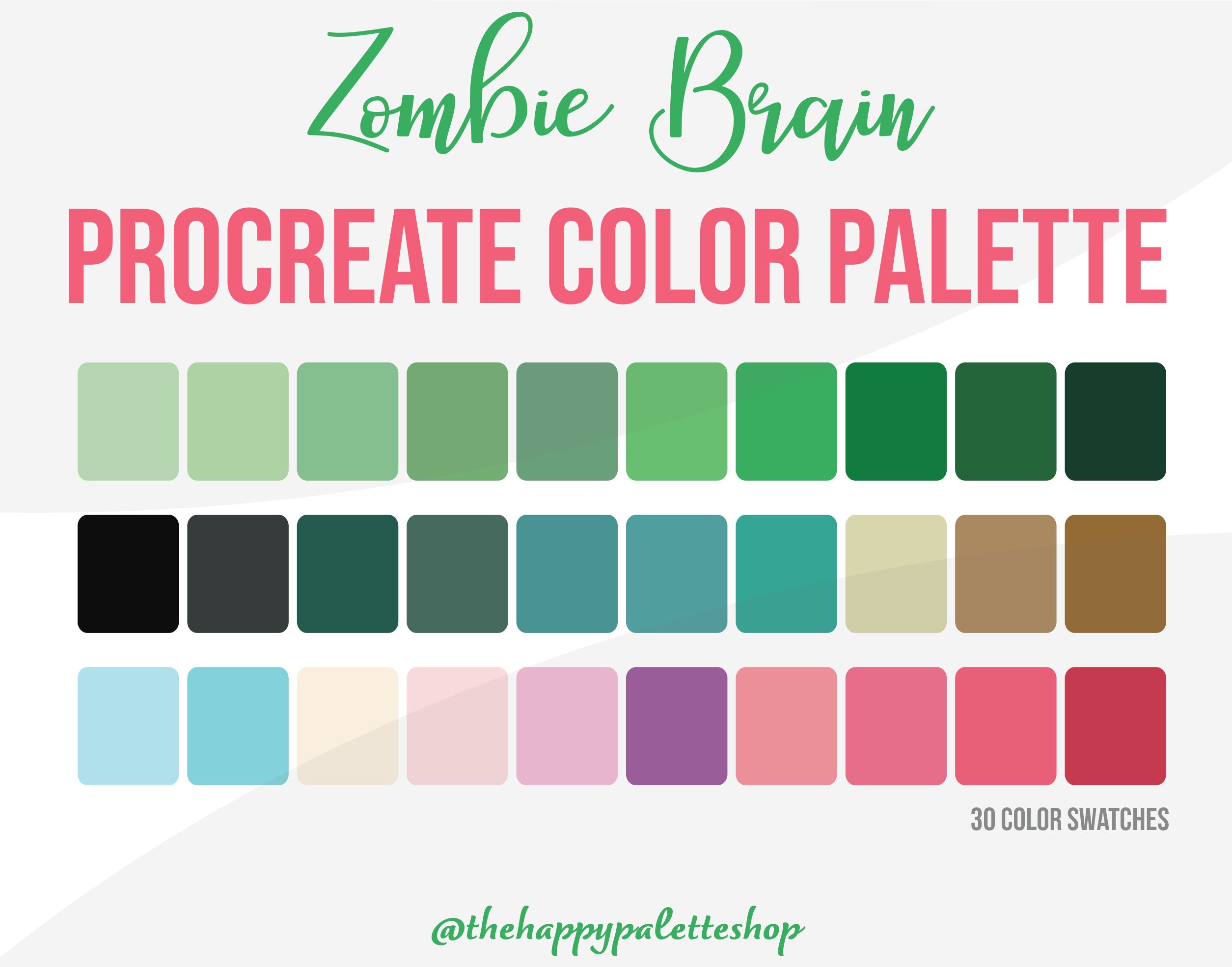 Halloween Procreate Color Palette Lettering Digital Art iPad