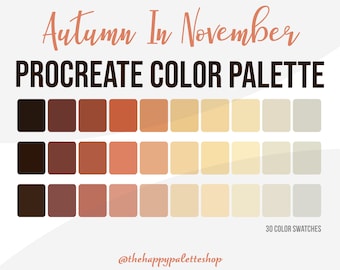 Fall Procreate Color Palette | iPad Lettering | Digital Art | Brown Procreate Color Palette | Procreate Swatches | Autumn Procreate Palette