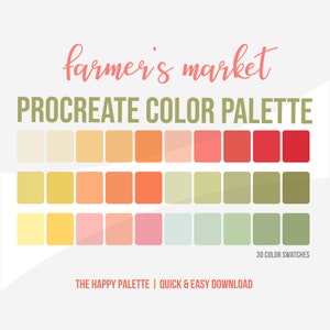 Cute Procreate Color Palette, 30 Procreate Swatches, Digital Art, Procreate Tools For iPad, Rainbow Color Palette, Nature Color Palette