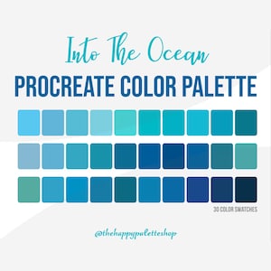 Ocean Procreate Color Palette | Lettering | Digital Art | Illustration | Social Media Content Creation | iPad Procreate | Beach | Mermaid