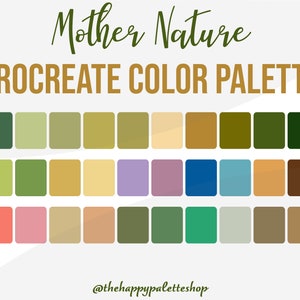 Mother Nature Procreate Palette | Lettering | Digital Art | Digital Illustration | iPad Procreate | Scenery Color Palette | Earthy Palette