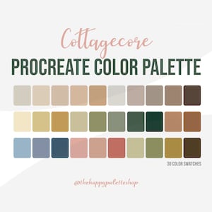 Cottagecore Aesthetic Procreate Color Palette | Lettering | Digital Art | Digital Illustration | iPad Procreate | Scenery Color Palette