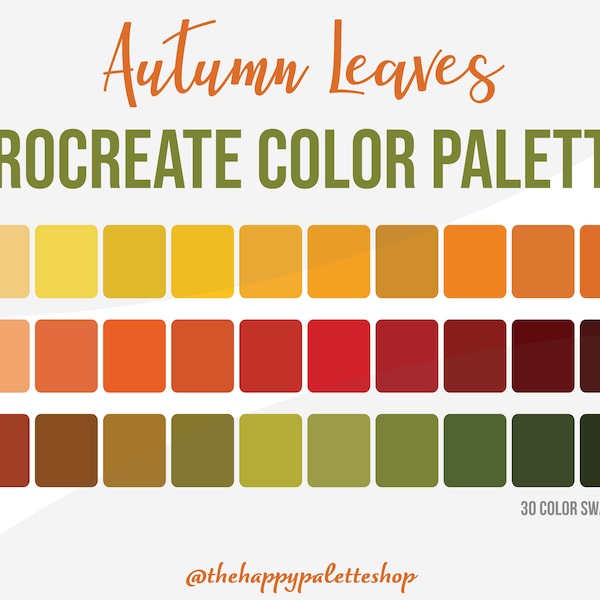Autumn Leaves | Fall Procreate Color Palette | Lettering | Digital Art | Scenery Color Palette | iPad Procreate | Warm Colors | Brand Colors