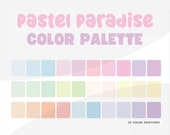 Pastel Color Palette, hex codes, rgb codes, procreate swatches, photoshop swatches, illustrator swatches, canva, goodnotes, kawaii colors