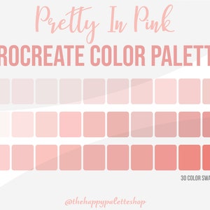 Pretty Pink Procreate Color Palette Lettering Digital Art Illustration iPad Art Colors iPad Procreate Blush Palette Soft Pink image 1