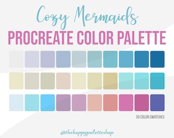 Cozy Mermaid Procreate Color Palette | Lettering | Digital Art | iPad Procreate Swatches | Ocean Palette | Mermay Procreate Palette
