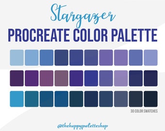 Blue Procreate Color Palette | Summer Procreate Color Palette | Procreate Swatches | Procreate Tools | iPad Lettering | Purple Color Palette