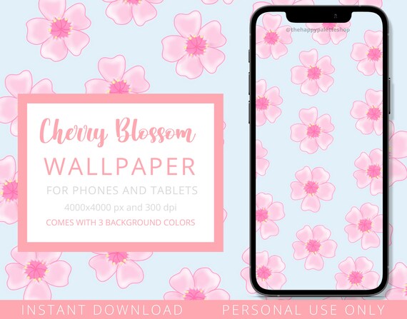 Cherry Blossom Phone Wallpaper Tablet Wallpaper Instant - Etsy