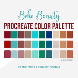 Palette de couleurs Boho Procreate, Échantillons de procréation, Art numérique, Palette de couleurs Boho, Palette de couleurs chic, Palette de couleurs de procréation d’automne