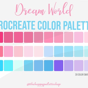 Pink Procreate Color Palette | Procreate Swatches | Cute Procreate Color Palette | Dreamy Procreate Color Palette | Colors For Procreate