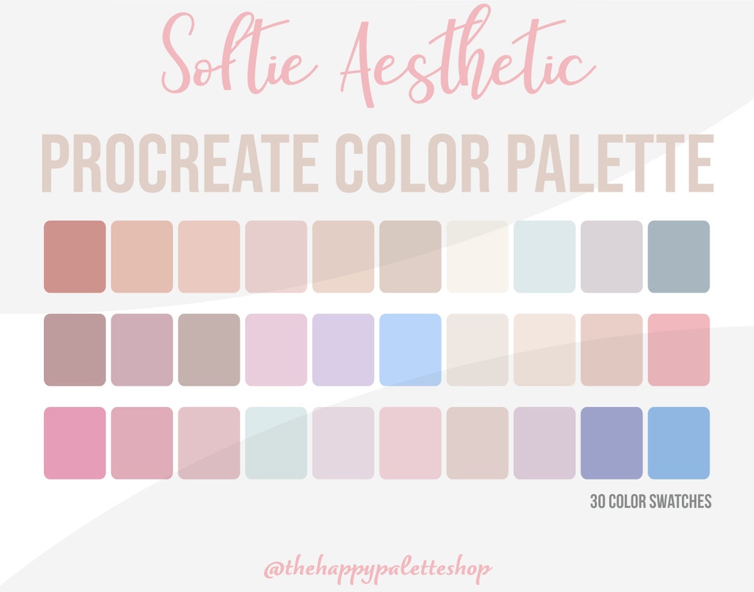 Softie Aesthetic Procreate Color Palette Lettering Digital Art
