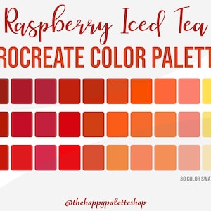 Red Procreate Color Palette | Lettering | Digital Art | Illustration  | iPad Procreate | Fire Procreate Color Palette | Summer Color Palette