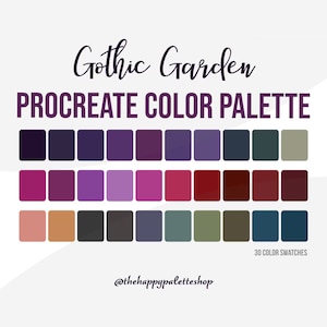 Goth Procreate Color Palette | Lettering | Digital Art | Digital Illustration | iPad Procreate | Aesthetic Procreate Color Palette