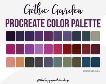 Goth Procreate Color Palette | Lettering | Digital Art | Digital Illustration | iPad Procreate | Aesthetic Procreate Color Palette