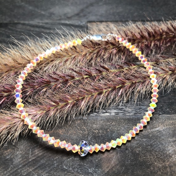Clear AB and Sapphire Crystal Bracelets | Stretch Bracelets | Wedding –  LynnsGemCreations