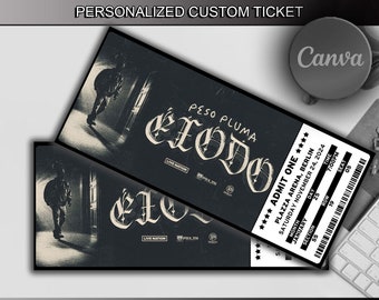 PERSONALIZED Concert or Event Ticket Stub Gift Souvenir Gift Concerts Birthday Surprise Editable on Canva Digital Download