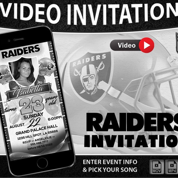 Football birthday invitation with picture, Football animated invitation digital, Football custom video invitation