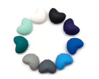 Perline in silicone a cuore Set Mix&Match da 3, 5 o 10 pezzi di perline da 20 mm