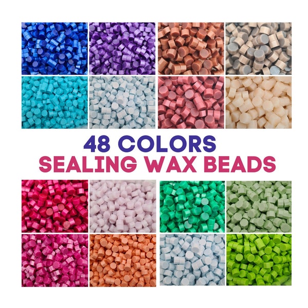 Wax Sealing Beads 100 pieces 48 Colors Wax Seal Stamp Wedding Envelope Seals Wax Crafting