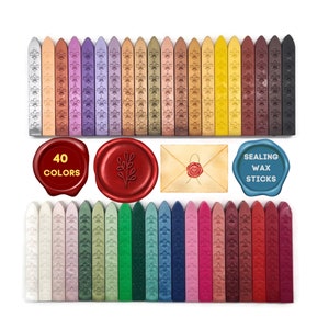 Sealing Wax Sticks 40 Colors Wax Seal Stamp Wickless Wax Envelope Seals Wax Crafting