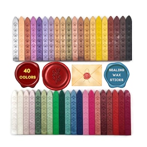 Bastoncini di ceralacca 40 colori Timbro di ceralacca Sigillo di cera senza stoppino Sigilli di busta Artigianato in cera