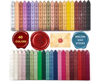 Siegelwachsstifte, 40 Farben, Wachssiegelstempel, Dochtloses Wachs, Umschlagsiegel, Wachsbasteln