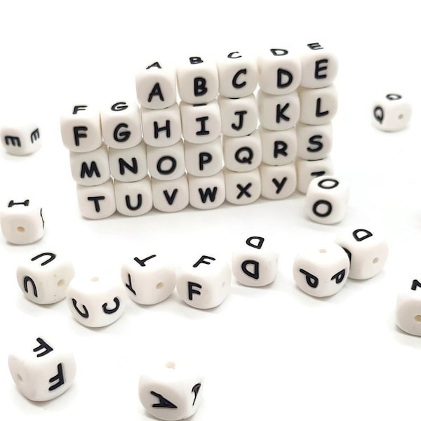 Lettres en silicone cubes de 1 à 100 cubes alphabet anglais en silicone, silicone de qualité alimentaire, sans BPA