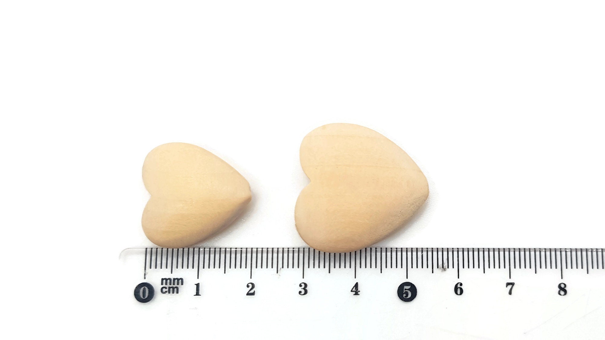 Natural Heart Beads Unfinished Wood Heart Beads Natural Etsy